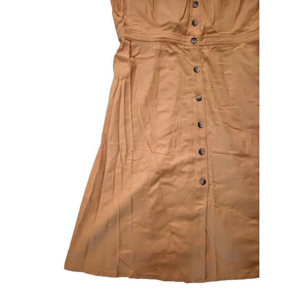 City Chic Mustard Yellow Flutter Sleeve Midi Dress Size S 16 NWT Button Front - Picture 3 of 10